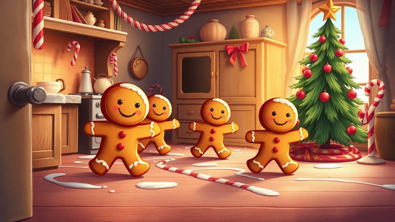 Gingerbread Cookie Rescue — storybook illustration