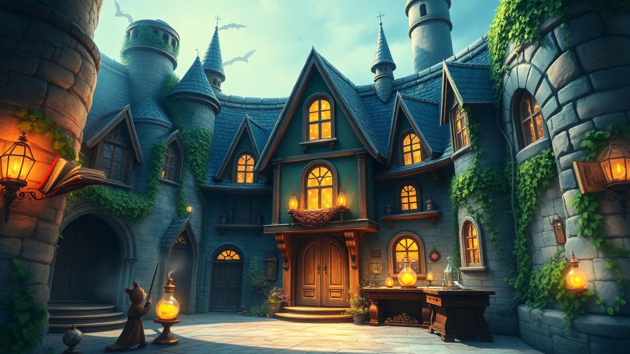 Wizard School Mystery — storybook illustration
